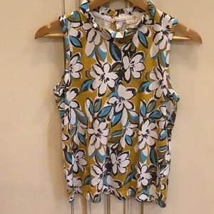 Anthropologie Theia Ruffled Tank Top in Floral